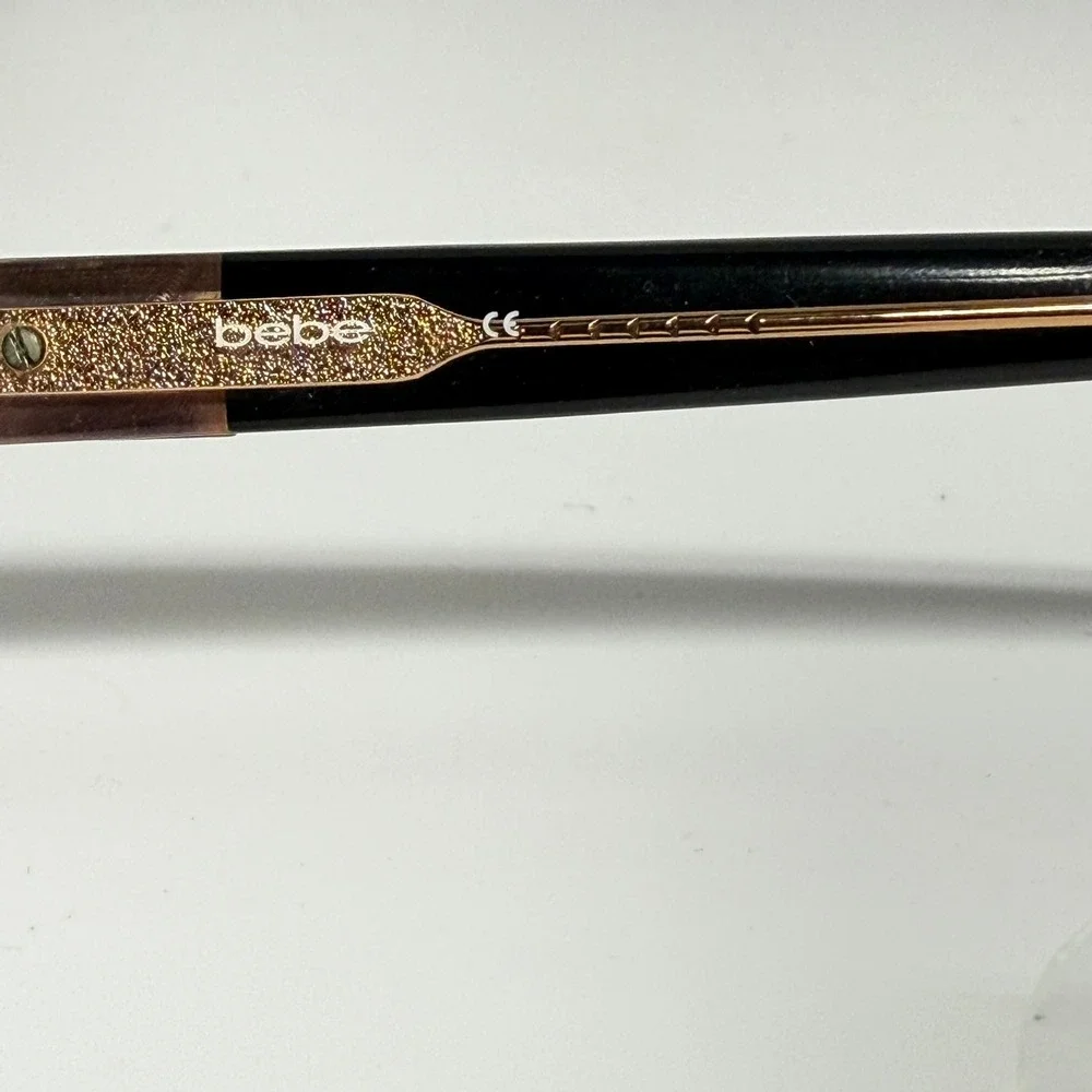 Bebe Lady Vegas BB5082 001 Jet Black Eyeglasses Frames 52-16-135 Rhinestone